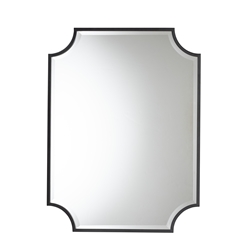 Baxton Studio Parcenet Modern Black Finished Metal Accent Wall Mirror